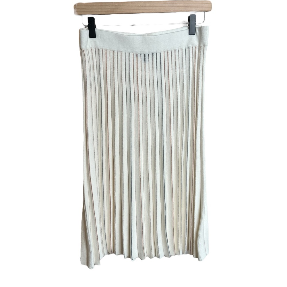 Ann Taylor Ivory Pleated Skirt Size P Small